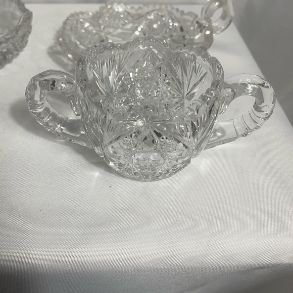 Antique American Brilliant Period Cut
Crystal Glass Sugar & Creamer Set
W/Dish - Picture 4 of 14